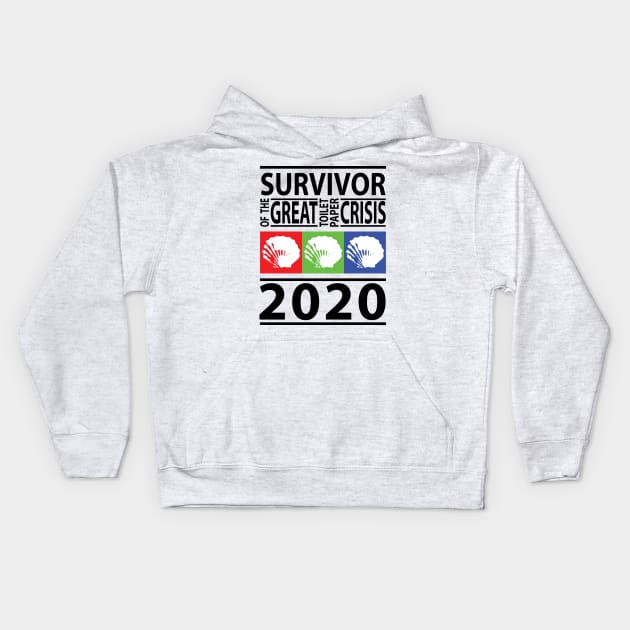 3 Seashells Toilet Paper Survivor 2020 (BLACK RGB) Kids Hoodie by albinochicken